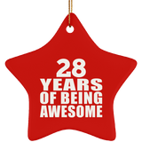 28th Birthday 28 Years Of Being Awesome - Star Ornament
