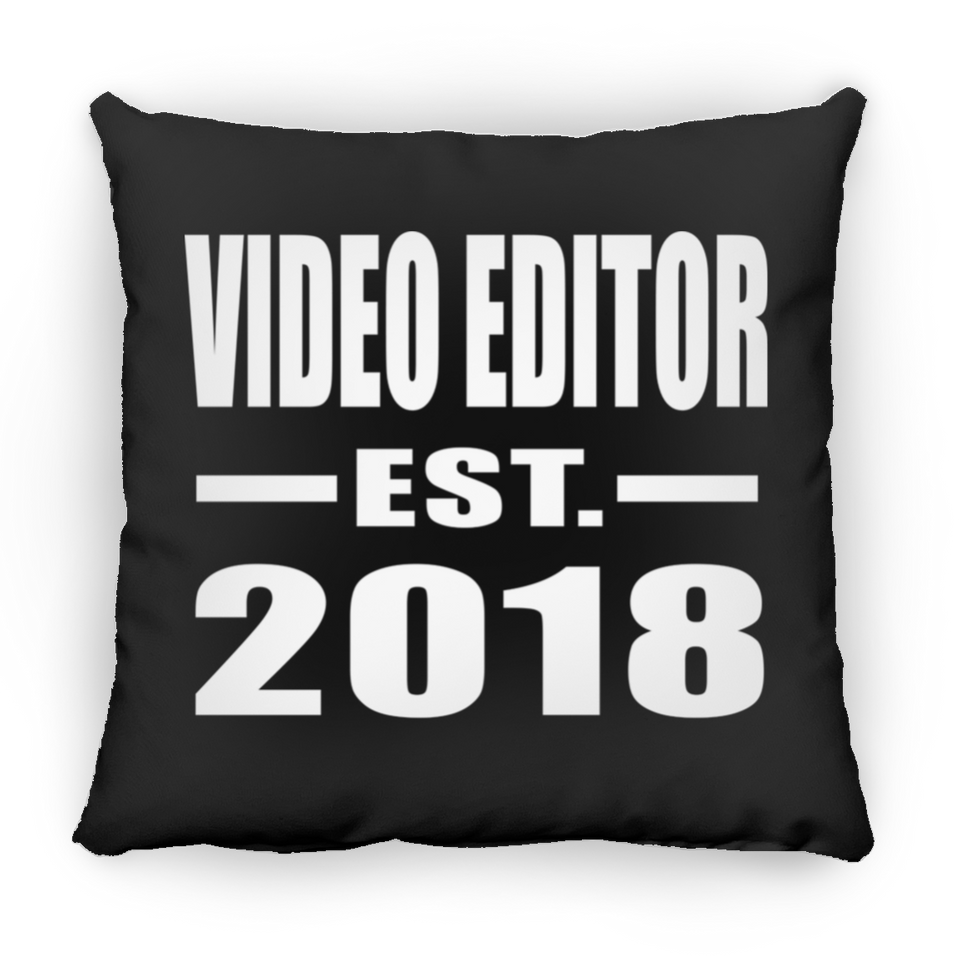 Video Editor Established EST. 2018 - Throw Pillow Black