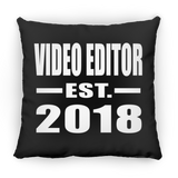 Video Editor Established EST. 2018 - Throw Pillow Black