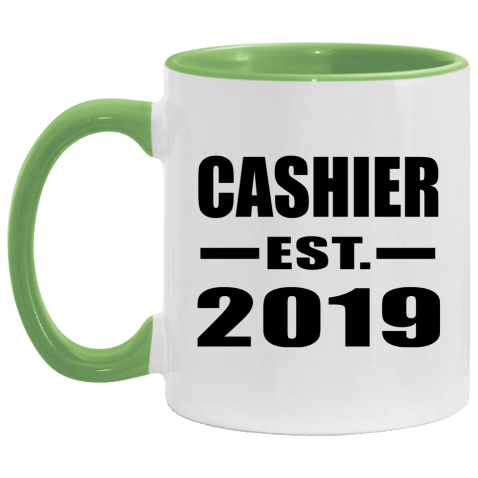 Cashier Established EST. 2019 - 11oz Accent Mug Green