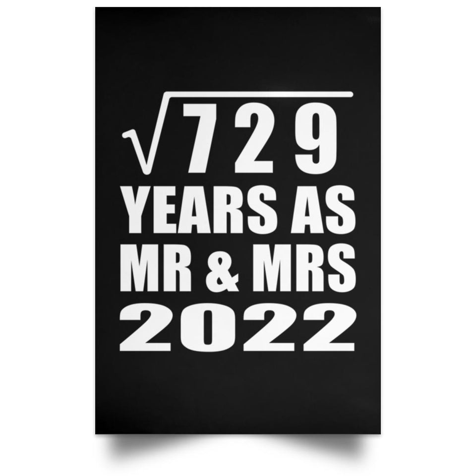 27th Anniversary Square Root of 729 Years As Mr & Mrs 2022 - Poster Portrait