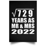 27th Anniversary Square Root of 729 Years As Mr & Mrs 2022 - Poster Portrait