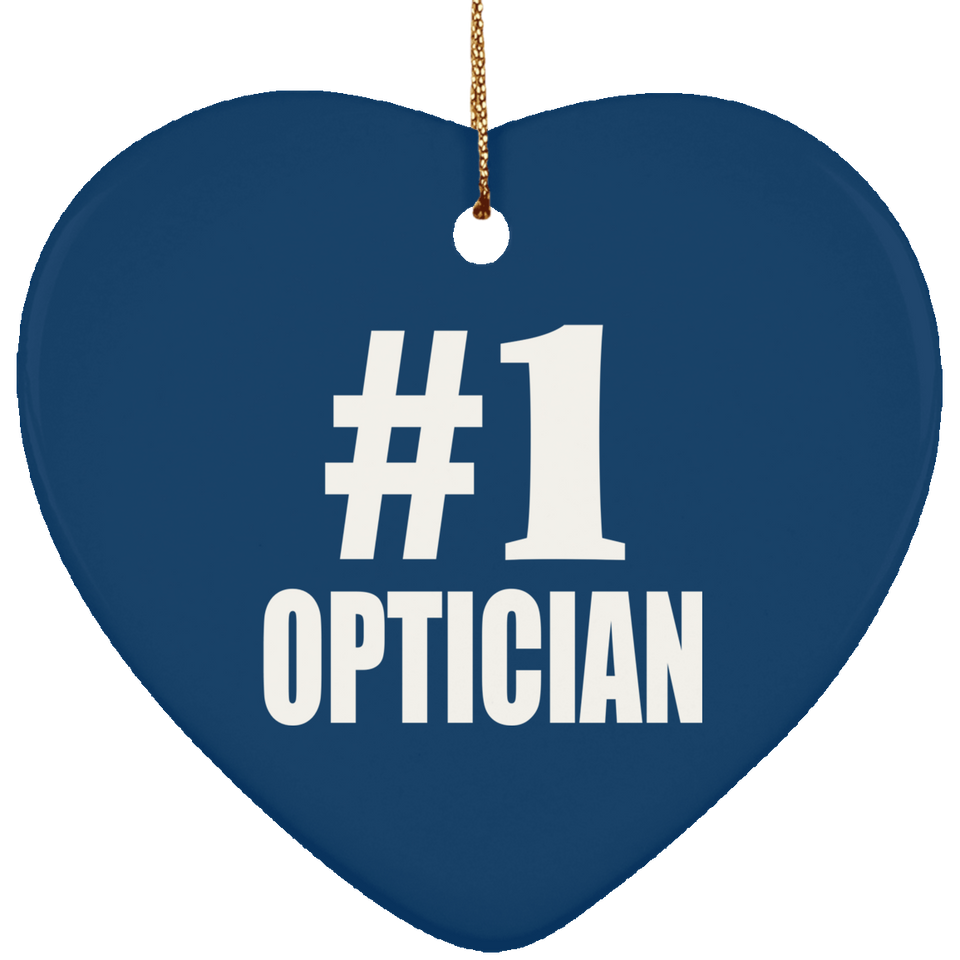 Number One #1 Optician - Heart Ornament