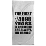 64th Birthday Square Root of 4096 Years of Childhood - Hand Towel