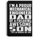 Proud Mechanical Engineer Dad Of Awesome Son - Canvas Portrait