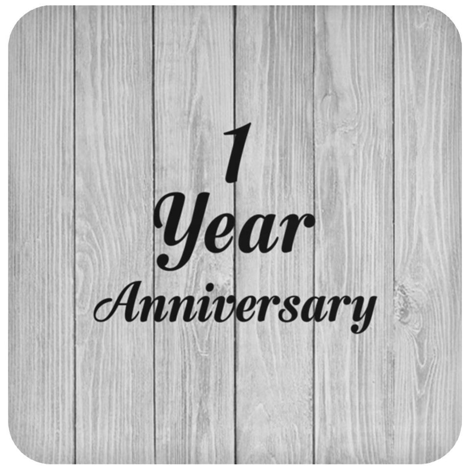 1st Anniversary 1 Year Anniversary - Drink Coaster F