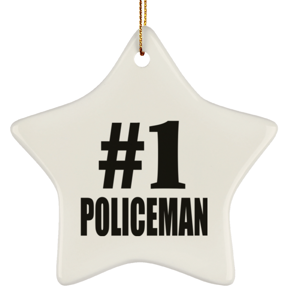 Number One #1 Policeman - Star Ornament