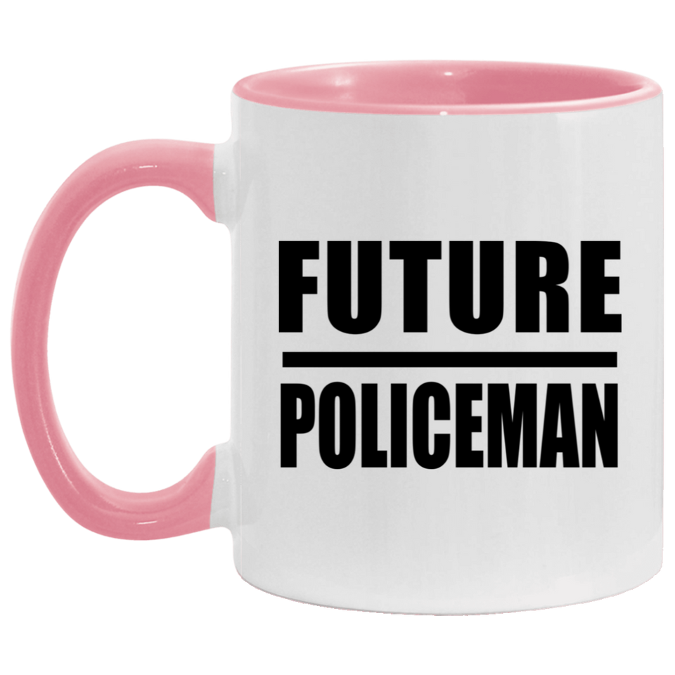 Future Policeman - 11oz Accent Mug Pink