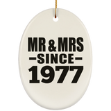 47th Anniversary Mr & Mrs Since 1977 - Oval Ornament