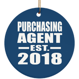 Purchasing Agent Established EST. 2018 - Circle Ornament
