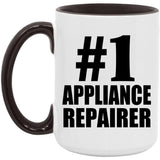 Number One #1 Appliance Repairer - 15oz Accent Mug Black