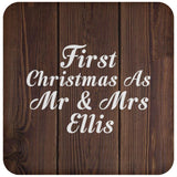 First Christmas As Mr & Mrs Ellis - Drink Coaster D
