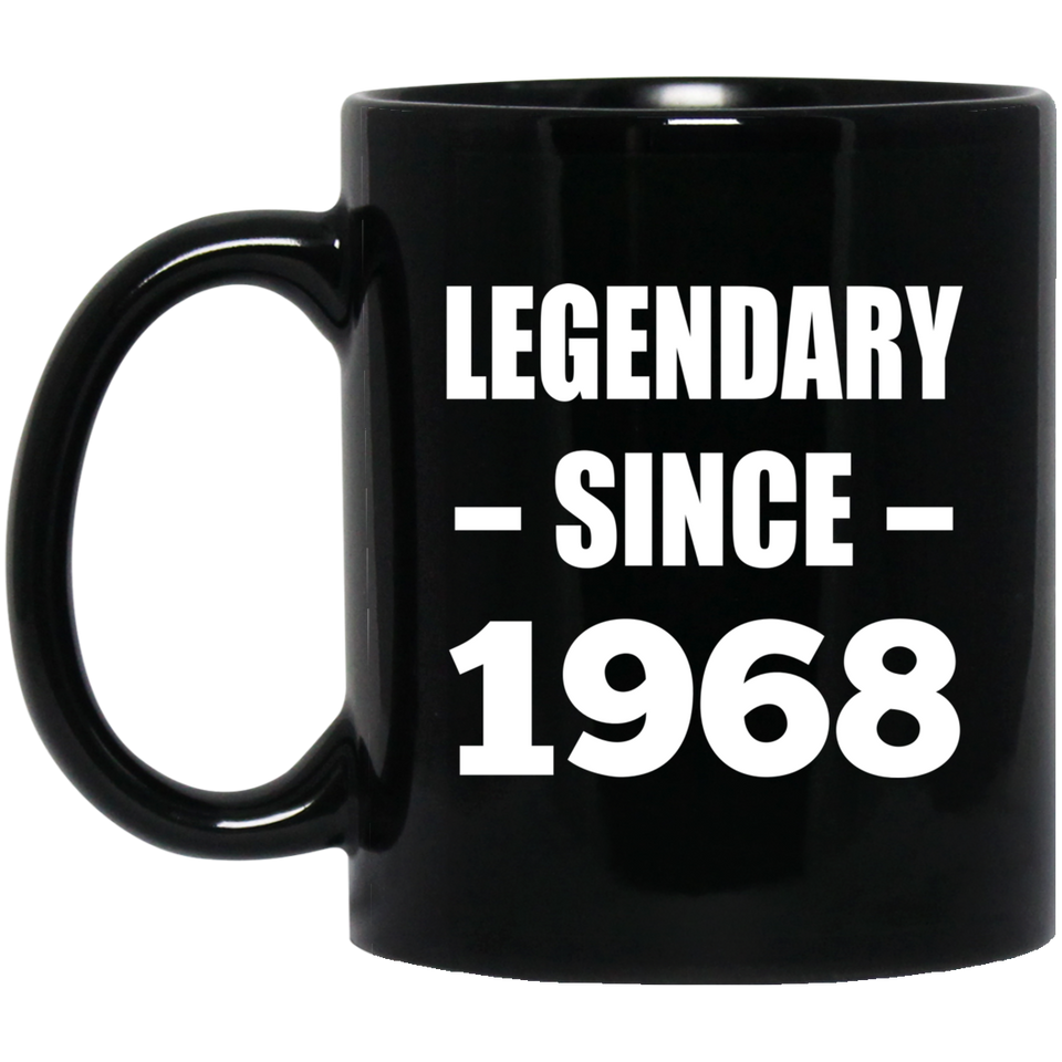 56th Birthday Legendary Since 1968 - 11oz Coffee Mug Black