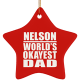Nelson World's Okayest Dad - Star Ornament