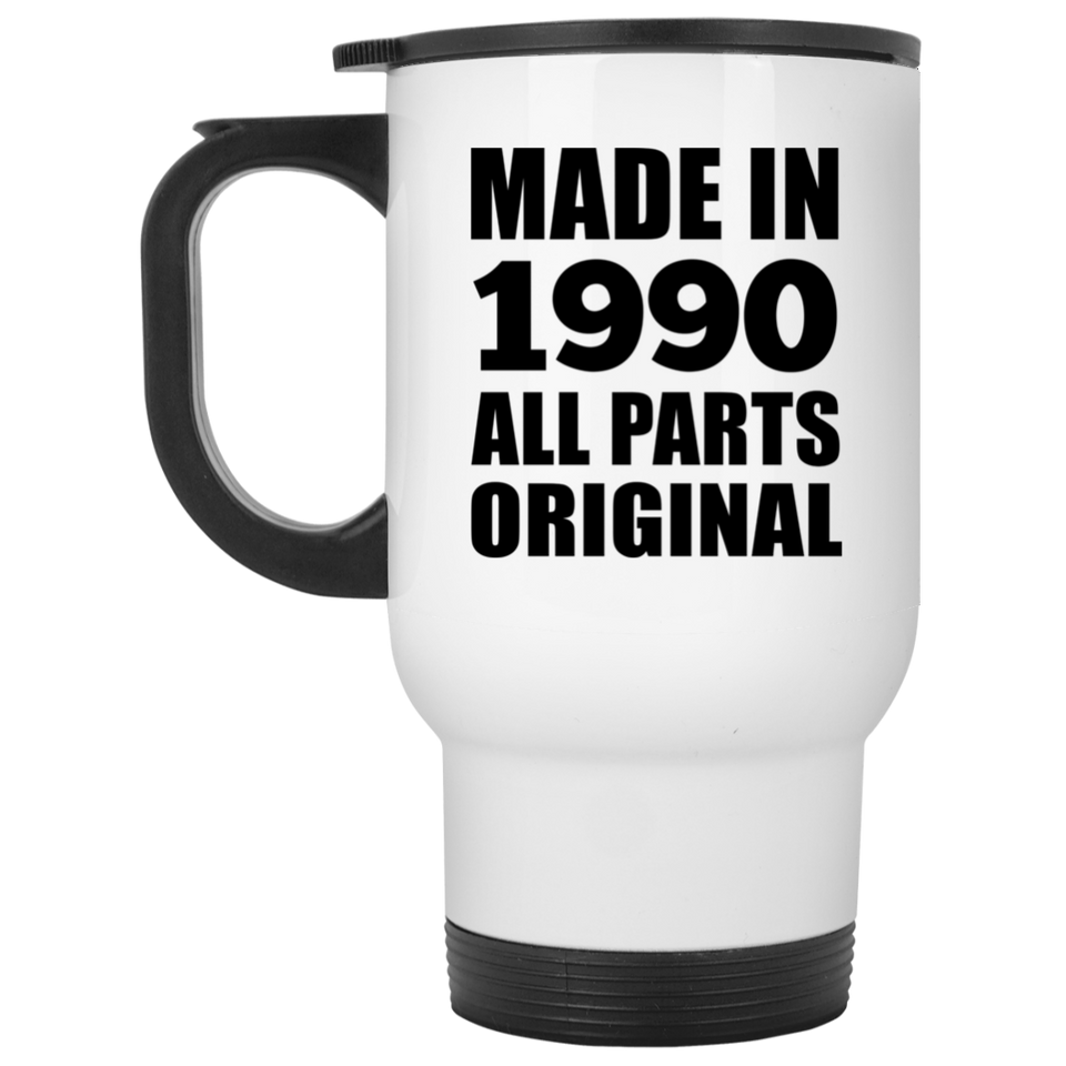 34th Birthday Made in 1990 All Parts Original - White Travel Mug