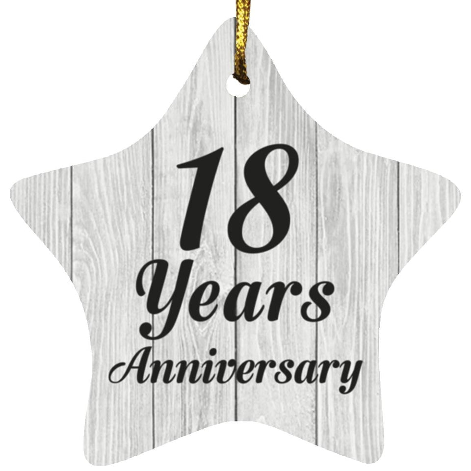 18th Anniversary 18 Years Anniversary - Star Ornament F