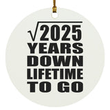45th Anniversary Square Root of 2025 Years Lifetime To Go - Circle Ornament