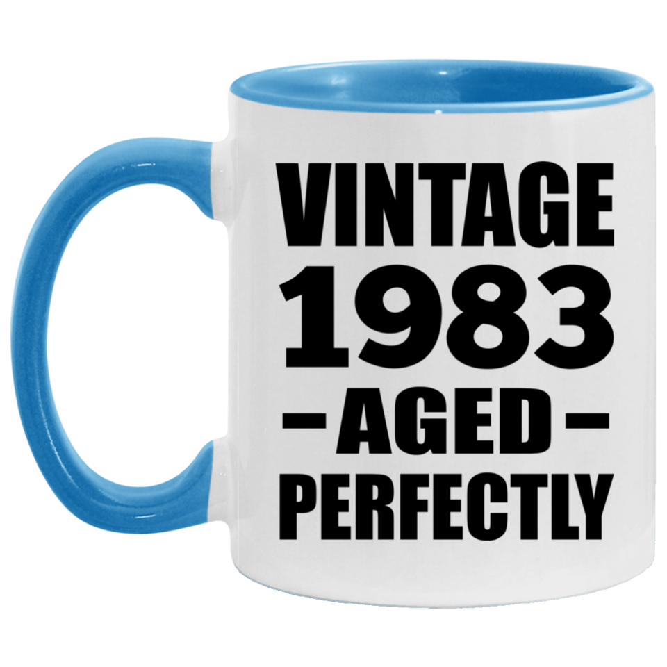 41st Birthday Vintage 1983 Aged Perfectly - 11oz Accent Mug Blue