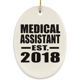 Medical Assistant Established EST. 2018 - Oval Ornament