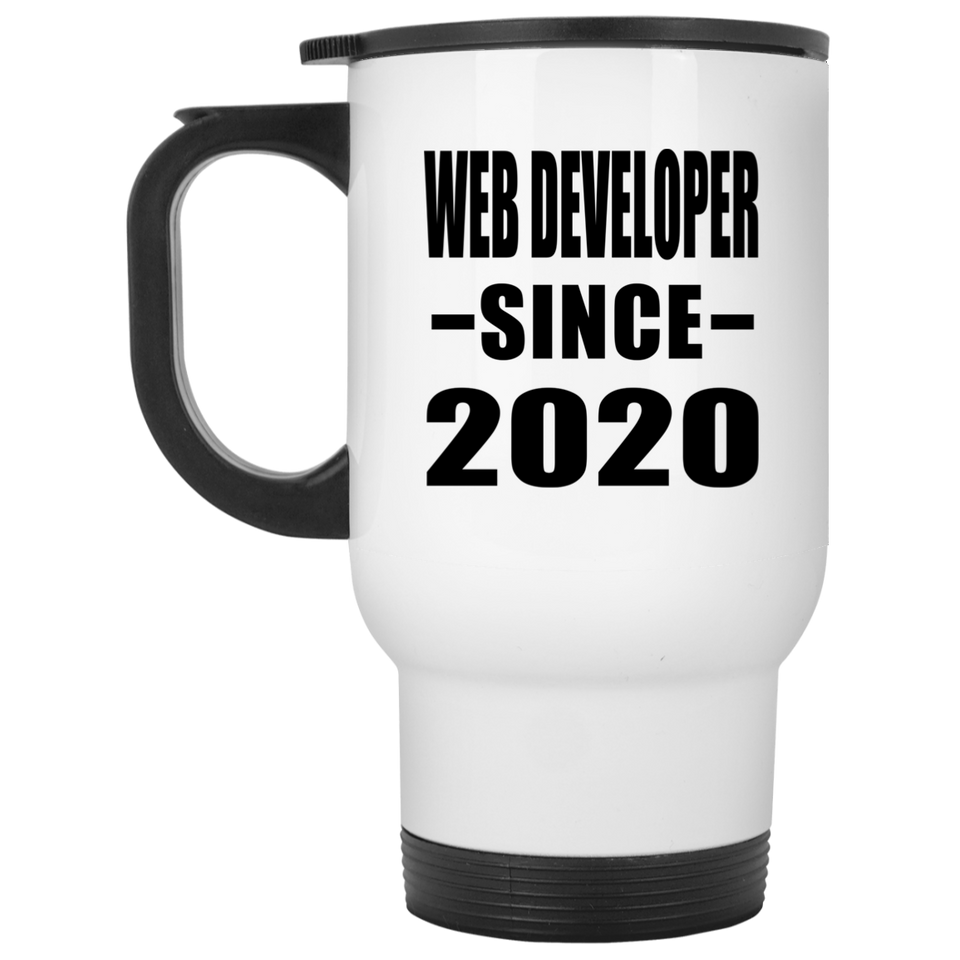 Web Developer Since 2020 - White Travel Mug