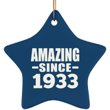 91st Birthday Amazing Since 1933 - Star Ornament