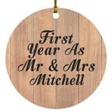 First Year As Mr & Mrs Mitchell - Circle Ornament C