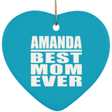Amanda Best Mom Ever - Heart Ornament