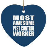 Most Awesome Pest Control Worker - Heart Ornament