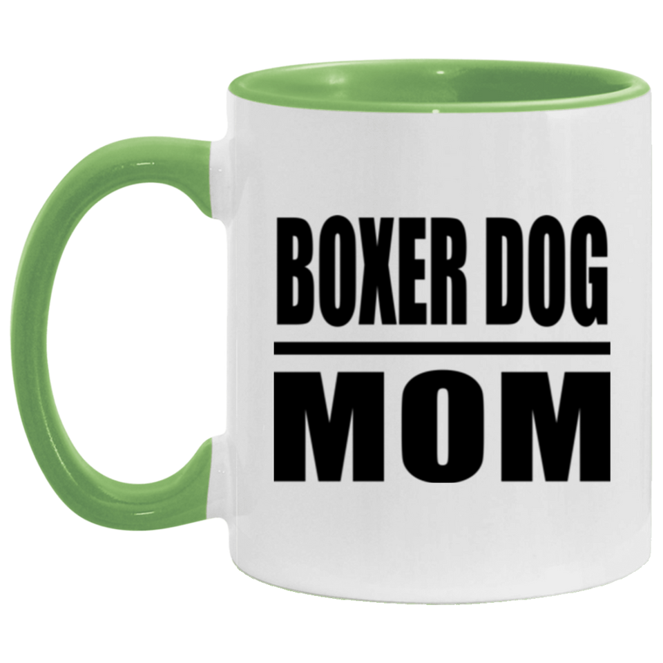 Boxer Dog Mom - 11oz Accent Mug Green