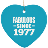 47th Birthday Fabulous Since 1977 - Heart Ornament