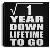 1st Anniversary Square Root of 1 Year Lifetime To Go - Canvas Square