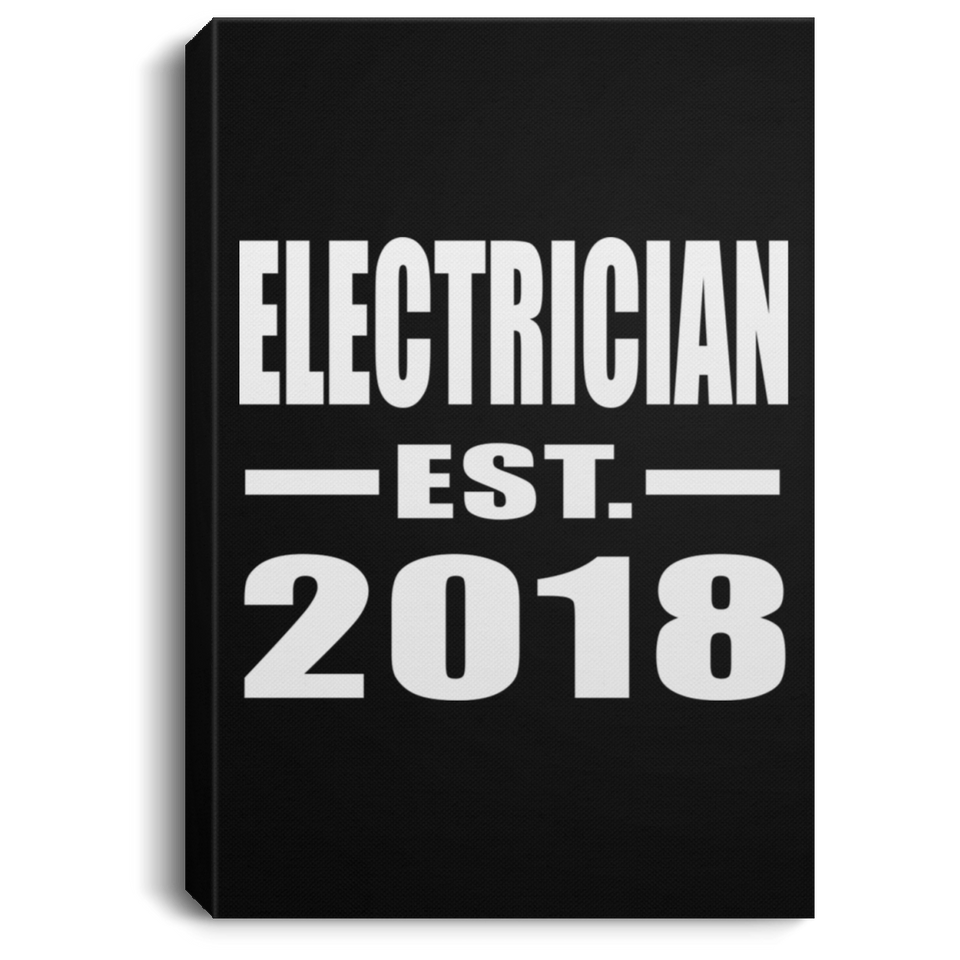 Electrician Established EST. 2018 - Canvas Portrait