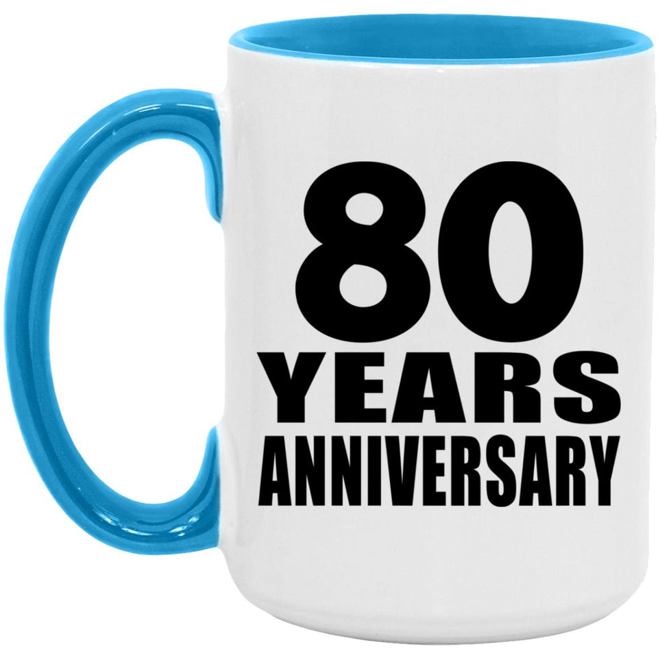 80th Anniversary 80 Years - 15oz Accent Mug Blue