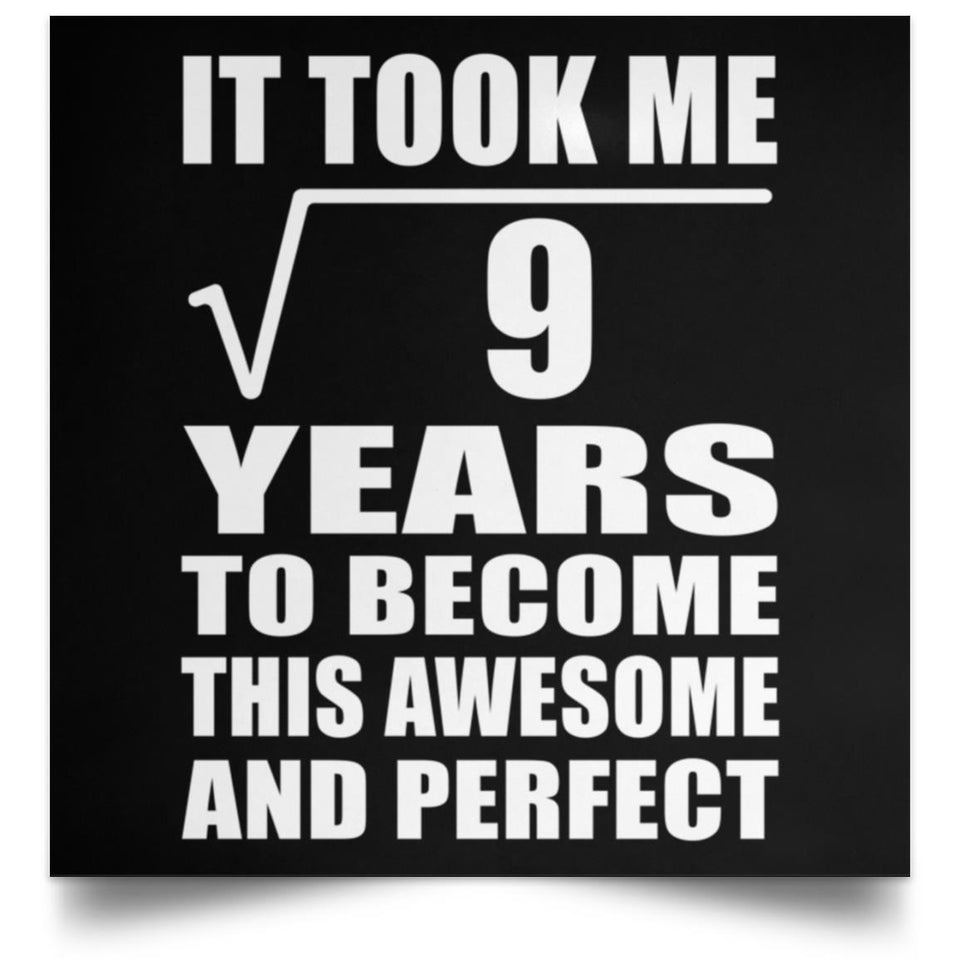 3rd Birthday Took Square Root of 9 Years To Awesome - Poster Square
