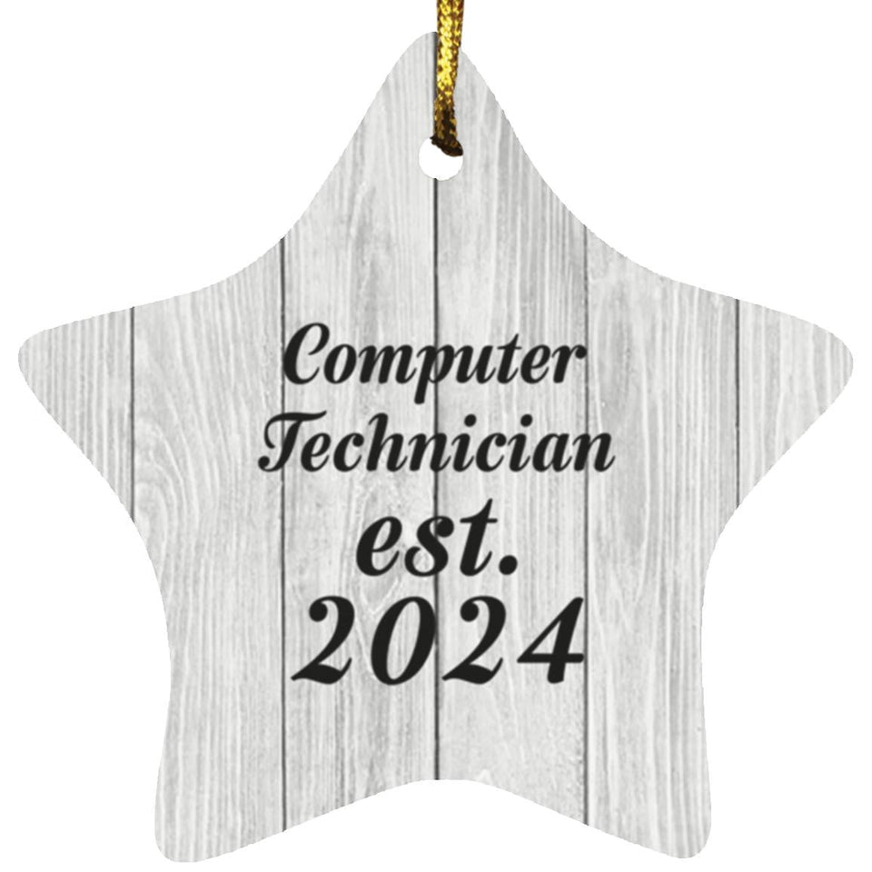 Computer Technician Established Est. 2024 - Star Ornament F