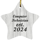 Computer Technician Established Est. 2024 - Star Ornament F