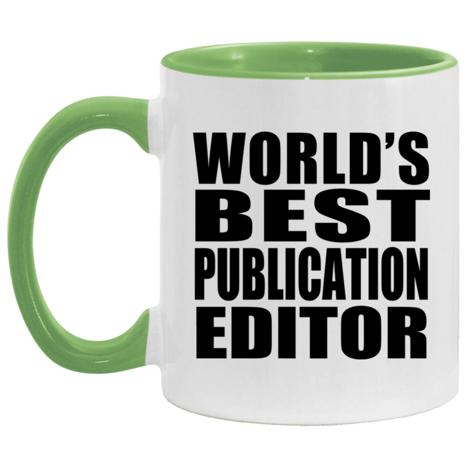 World's Best Publication Editor - 11oz Accent Mug Green