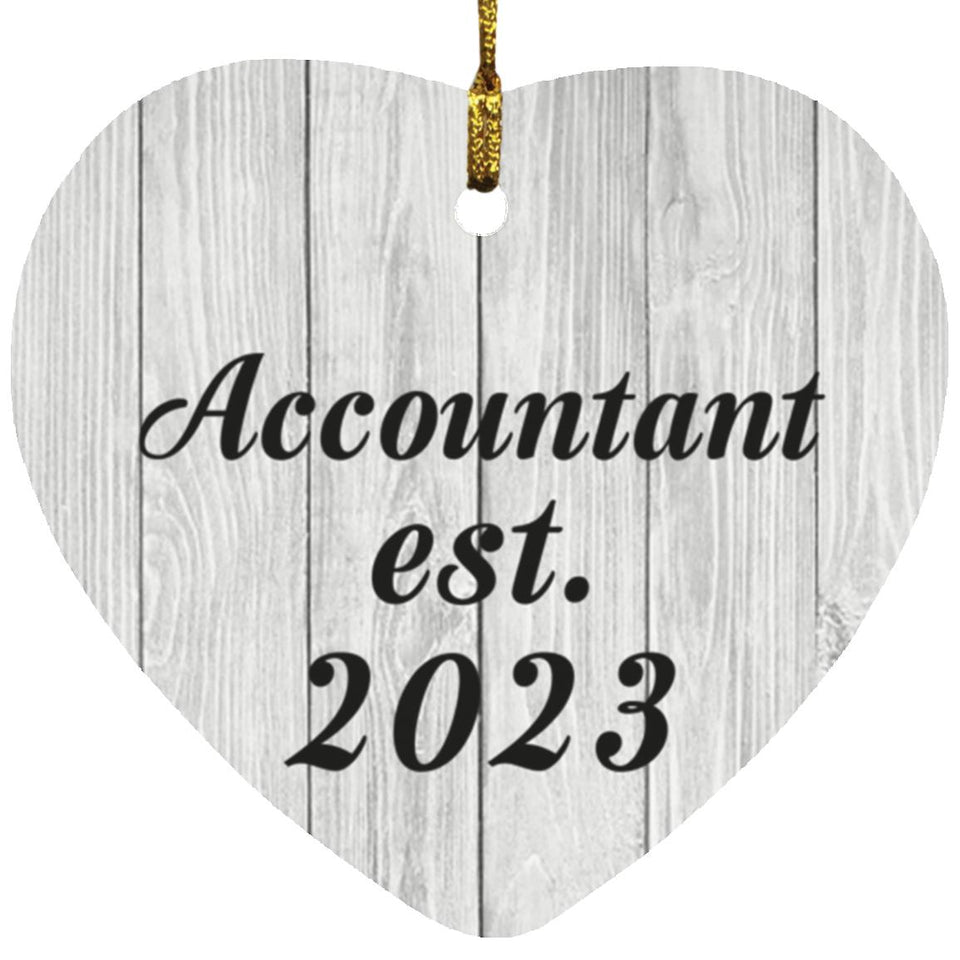 Accountant Established Est. 2023 - Heart Ornament F