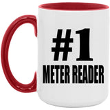 Number One #1 Meter Reader - 15oz Accent Mug Red
