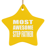 Most Awesome Step Father - Star Ornament