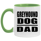 Greyhound Dog Dad - 11oz Accent Mug Green