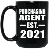 Purchasing Agent Established EST. 2021 - 15oz Coffee Mug Black