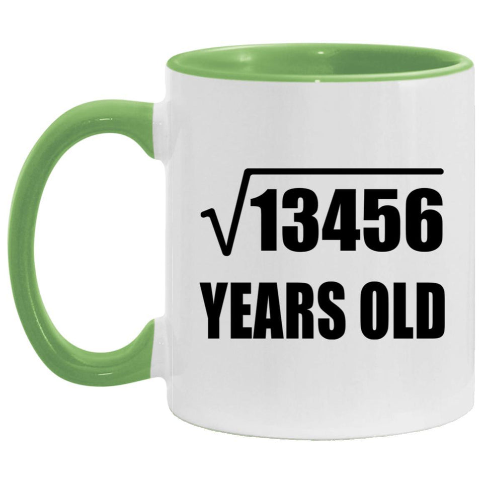 116th Birthday Square Root of 13456 Years Old - 11oz Accent Mug Green