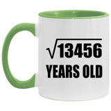 116th Birthday Square Root of 13456 Years Old - 11oz Accent Mug Green