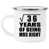 6th Anniversary Square Root of 36 Years of Being Mrs Right - 12oz Camping Mug