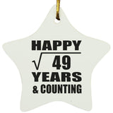 Happy 7th Anniversary Square Root of 49 Years & Counting - Star Ornament