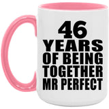 46th Anniversary 46 Years Of Being Mr Perfect - 15oz Accent Mug Pink