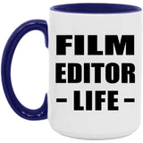 Film Editor Life - 15oz Accent Mug Purple