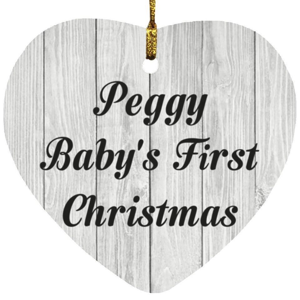 Peggy Baby's First Christmas - Heart Ornament F