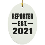 Reporter Established EST. 2021 - Oval Ornament